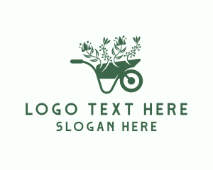 Botany - Landscaping Garden Wheelbarrow logo design