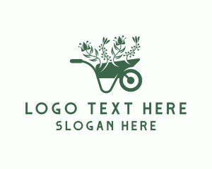 Botanist - Landscaping Garden Wheelbarrow logo design