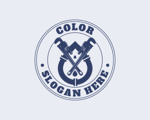 Water Pipe - Plumbing Pipe Wrench logo design