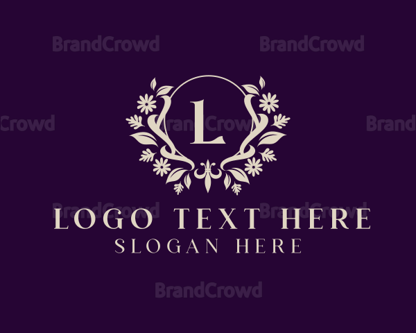 Luxury Floral Ornament Boutique Logo