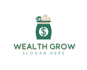 Investing - Dollar Money Bag logo design