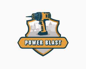 Drill Power Tool logo design