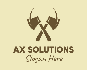 Ax - Brown Axe Weapon logo design