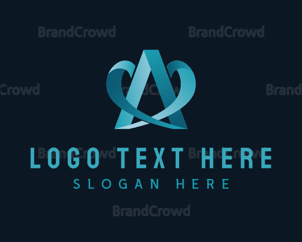 Modern Ribbon Letter A Logo