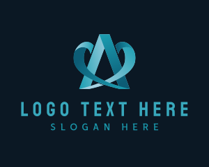 Modern Ribbon Letter A logo design