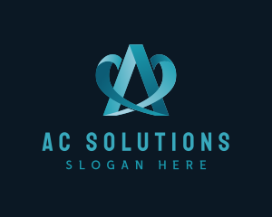 Modern Ribbon Letter A logo design