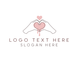 Language - Heart Hand Sign logo design