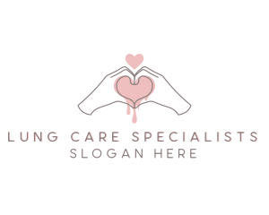 Heart Hand Sign logo design