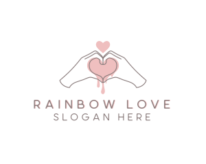 Heart Hand Sign logo design