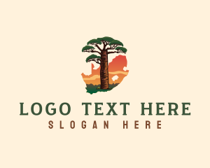 Map - South Africa Baobab Tree logo design