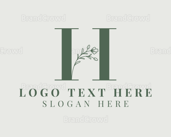 Elegant Floral Nature Letter H Logo