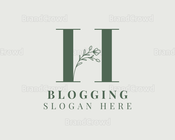 Elegant Floral Nature Letter H Logo