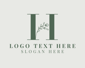 Personal - Elegant Floral Nature Letter H logo design