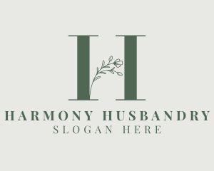 Elegant Floral Nature Letter H logo design