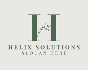 Elegant Floral Nature Letter H logo design