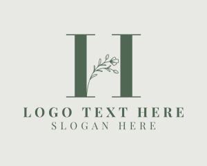 Letter H - Elegant Floral Nature Letter H logo design