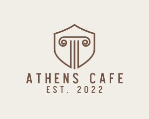 Athens - Simple Column Shield logo design