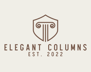 Simple Column Shield logo design