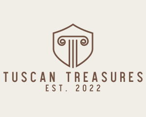 Tuscan - Simple Column Shield logo design