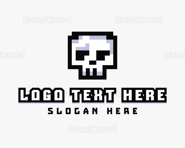 Pixel Skull Arcade Logo