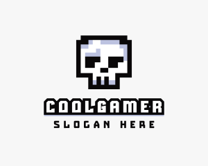 Pixel Skull Arcade  Logo