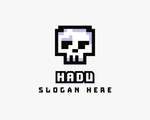 Pixel Skull Arcade  Logo