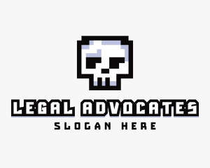 Pixel Skull Arcade  Logo