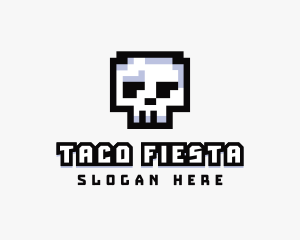 Pixel Skull Arcade  Logo