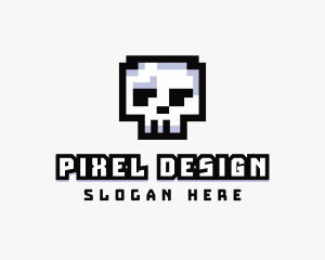 Pixel Skull Arcade  logo design