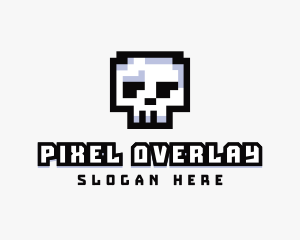 Pixel Skull Arcade  logo design