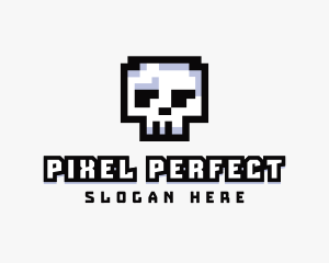 Pixel Skull Arcade  logo design