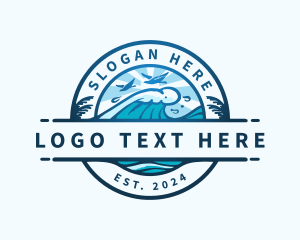 Wave Beach Ocean Logo