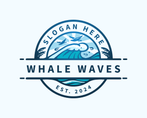 Wave Beach Ocean logo design