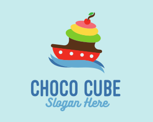 Confectionery - Colorful Cupcake Ship logo design