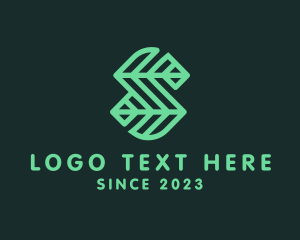 Vlogger - Green Leaf Letter S logo design