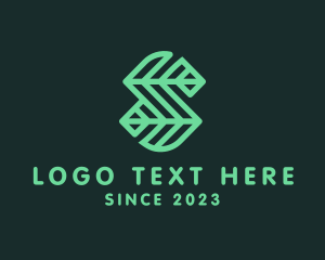 Vlog - Green Leaf Letter S logo design