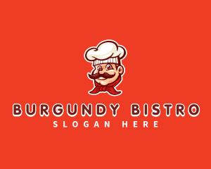 Mustache Chef Cook logo design