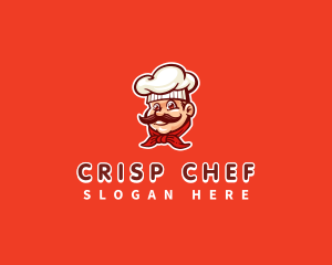 Mustache Chef Cook logo design