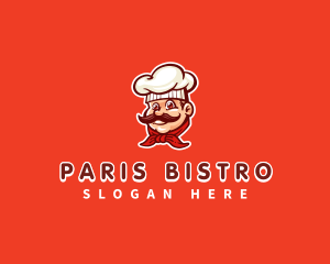 Mustache Chef Cook logo design