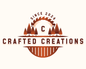 Sawmill Woodwork Tree logo design