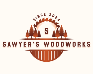 Sawmill Woodwork Tree logo design