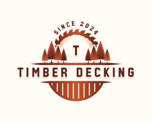 Sawmill Woodwork Tree logo design