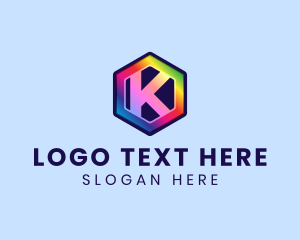 App - Rainbow Color Letter K logo design