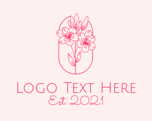 Outline - Pink Cherry Blossom logo design