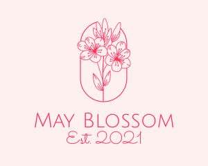 Pink Cherry Blossom  logo design