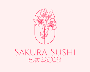 Pink Cherry Blossom  logo design