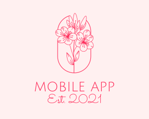 Plant - Pink Cherry Blossom logo design