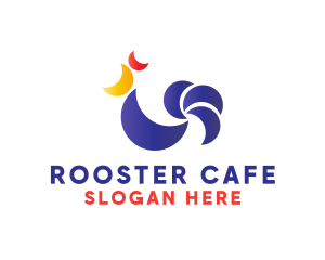 Moon Crescent Rooster  logo design