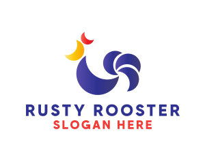 Moon Crescent Rooster  logo design