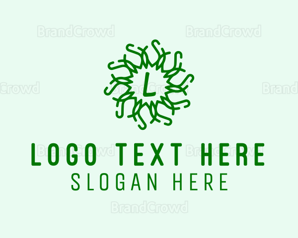 Organic Wreath Leaves Produce Logo